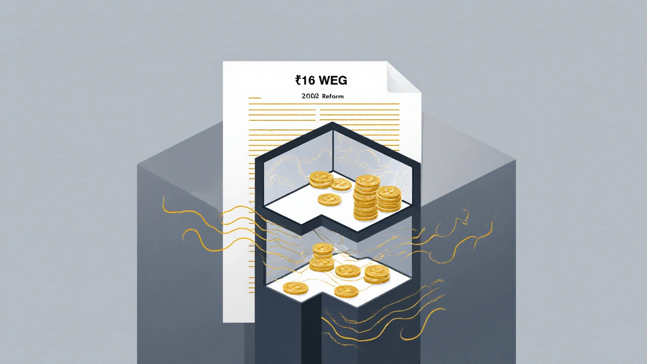 Schnitt durch ein Wohnhaus, das verschiedene Kostenverteilungsmodelle für Heizung, Dach und Treppenhaus visuell darstellt.