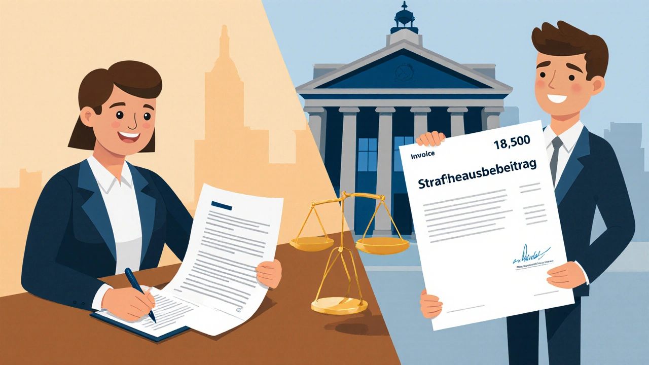 Ein Käufer freut sich beim Vertragsunterzeichnen – doch ein Jahr später steht er mit einer riesigen Rechnung der Stadt vor dem Rathaus.