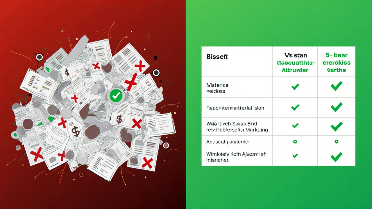 Vergleich: Unklare Angebote mit rotem X gegenüber detailliertem, förderfähigem Angebot mit grünem Haken.