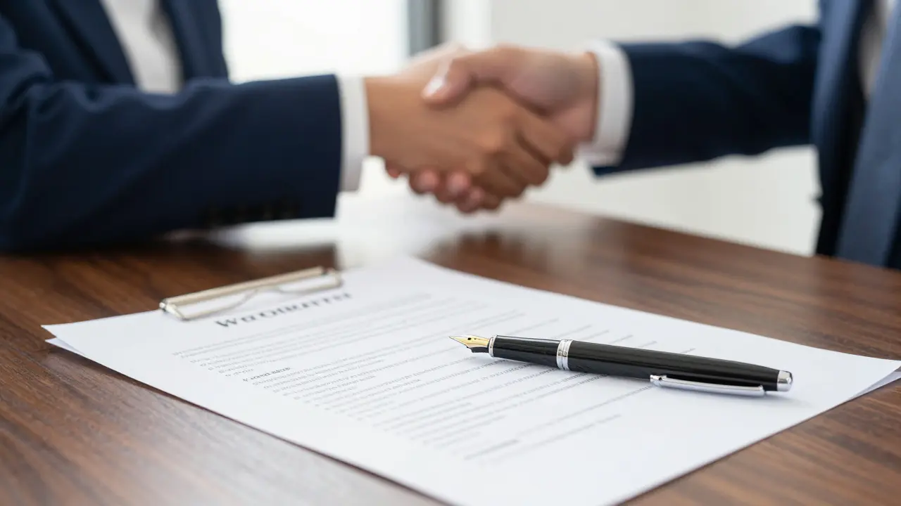 Detailansicht eines präzisen Immobilienvertrags mit Füller