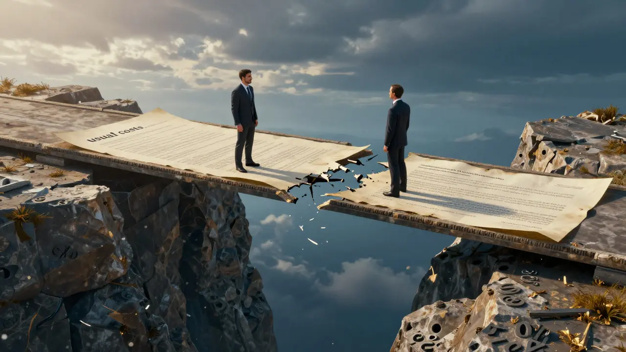 Metapher eines Vertrages als Brücke zwischen Käufer und Verkäufer