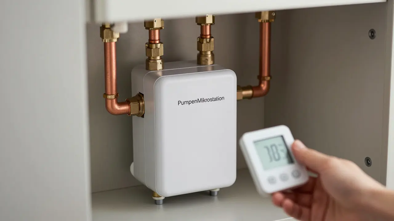 PumpenMikrostation zur Temperaturregelung der Fußbodenheizung