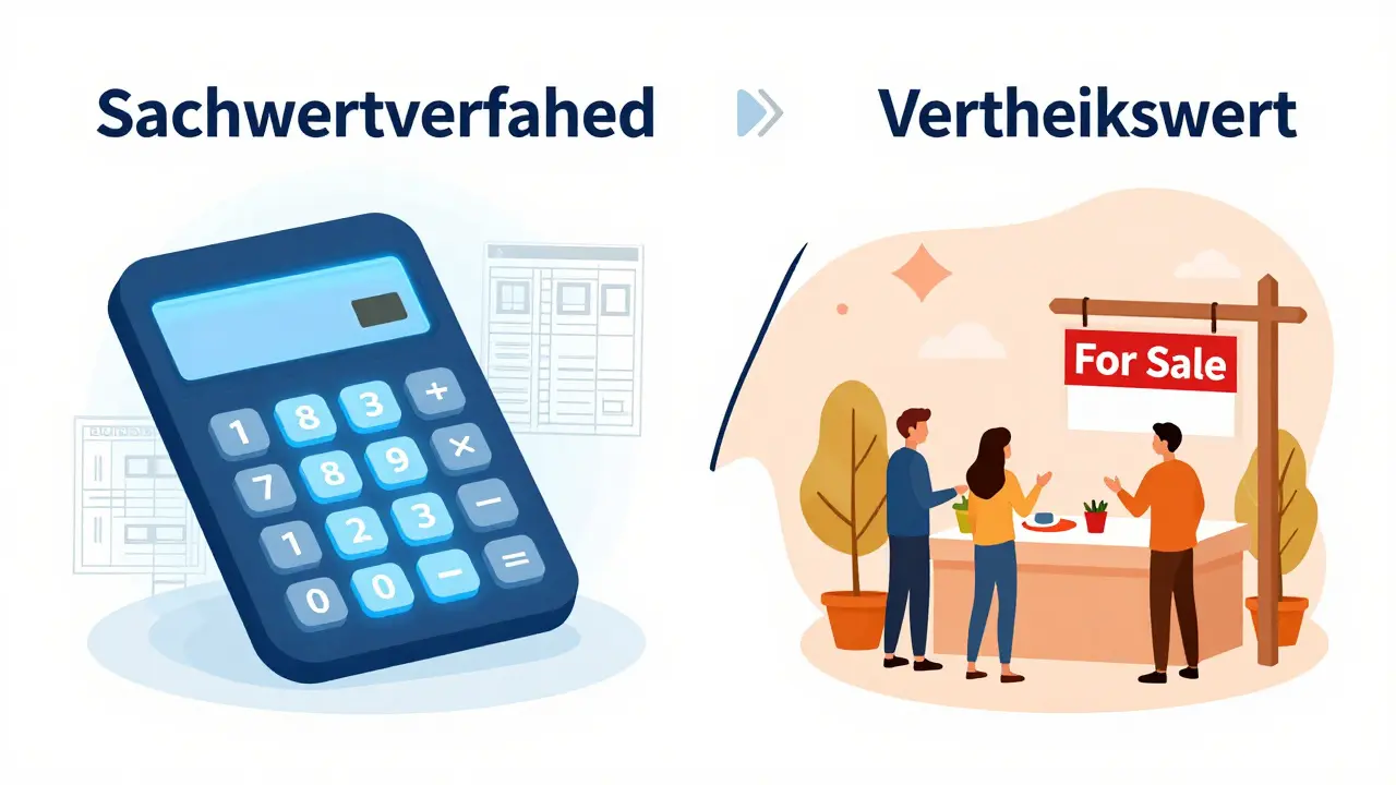 Visuelle Darstellung der Diskrepanz zwischen Sachwert und Marktwert