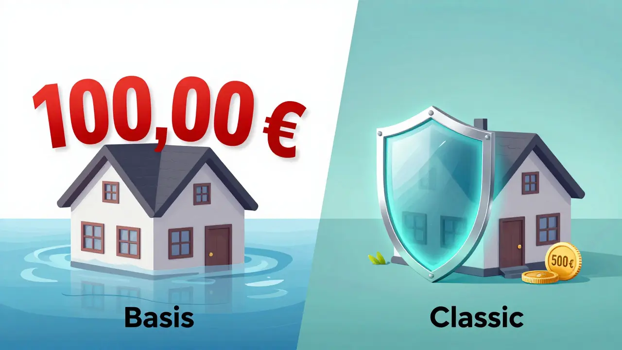 Konzeptioneller Vergleich von Basis- und Classic-Versicherungsschutz
