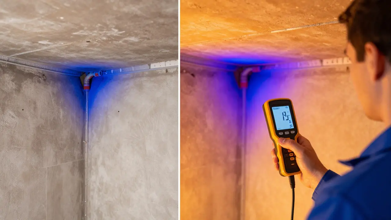 Thermografische Aufnahme zeigt Wärmebrücken und kalte Stellen im Keller
