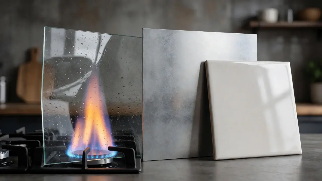 Vergleich von Acrylglas unter Hitze mit robustem Aluminium und Keramikfliesen